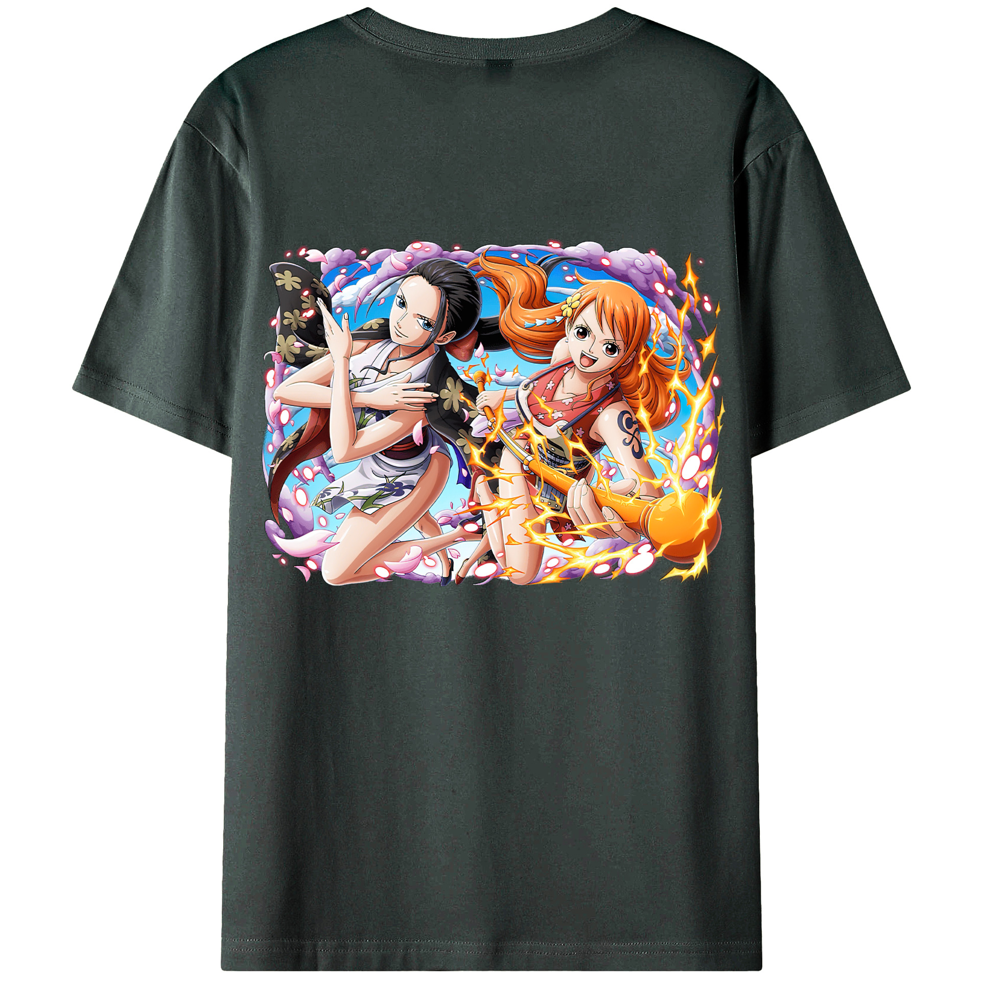 （画像用） ワンピース ナミ ONE PIECE Nami 綿100％ メンズ半袖Tシャツ（バックプリント） 通気性